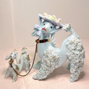 Rare MCM Spaghetti Poodle Figurines Attributed to Lefton 1950s Japan